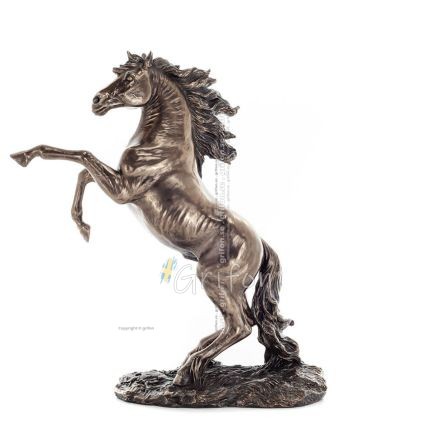Häst eller Equine, en häst som dansar 28,9 cm. Helkroppsstatyett med brons elektroplätering Veronese Veronese 1 - grifon.se 