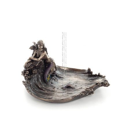 Mermaid: The Most Beautiful Demon, in Wave 15x29cm Veronese Bronze Electrolysis Full Body Statue Veronese 1 - grifon.se