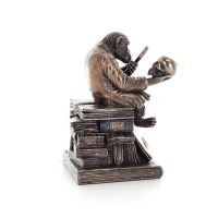 Chimpanzee Scholar Jewelry Box, Jewelry Box, Box-like Case for Storage 17.5cm Veronese Bronze Electrolysis Full Body Statue Vero