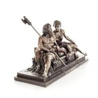 Zeus eller Zeus och Hera 19x31cm helkroppsstaty med elektrolytisk brons Veronese, antikens Grekland Veronese 5 - grifon.se 