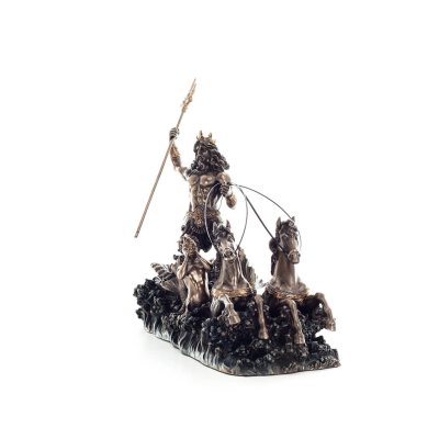 Ποσειδώνας: Ο Θεός της θάλασσας, σεισμών, γης, τρικυμίας και λόγων σε άρμα 19εκ Ολόσωμο άγαλμα με Ηλεκτρόλυση μπρούτζου Veronese