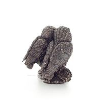 Pair of owls on a branch 13cm Veronese Electrolytic Bronze Full Body Statue Veronese 4 - grifon.se 