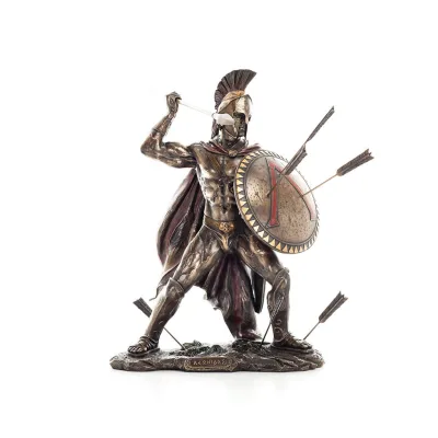 Leonidas: The King of Sparta with Arrows Color 50cm Full Längd Veronese Brons Electrolysis Statue, Antika Grekland Veronese 1 - 