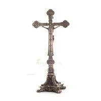 Jesu Kristi kors på en bas 33x15.5 cm helkroppsstaty med Veronese bronselektrolys Veronese 4 - grifon.se 