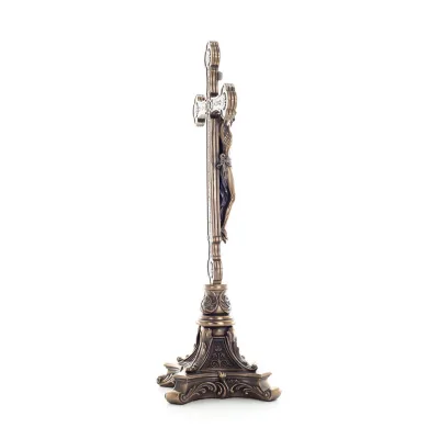 Cross of Jesus Christ on a base 33x15.5cm Full body statue with Veronese Bronze Electrolysis Veronese 5 - grifon.se 