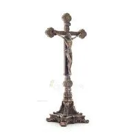 Jesu Kristi kors på en bas 33x15.5 cm helkroppsstaty med Veronese bronselektrolys Veronese 6 - grifon.se 
