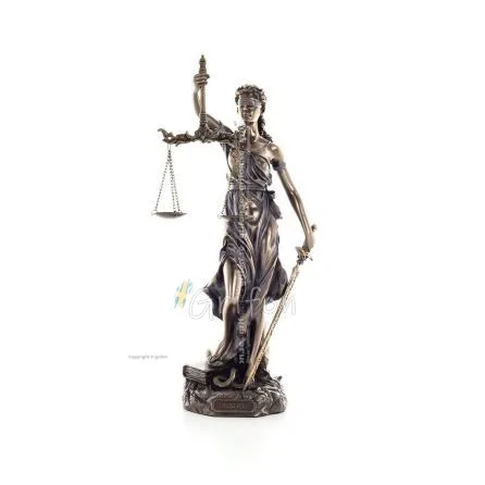 Themis: Titan, av den moraliska ordningen samt Etikett 30 cm helkroppselektrolytisk brons Veronese staty, antikens Grekland Vero