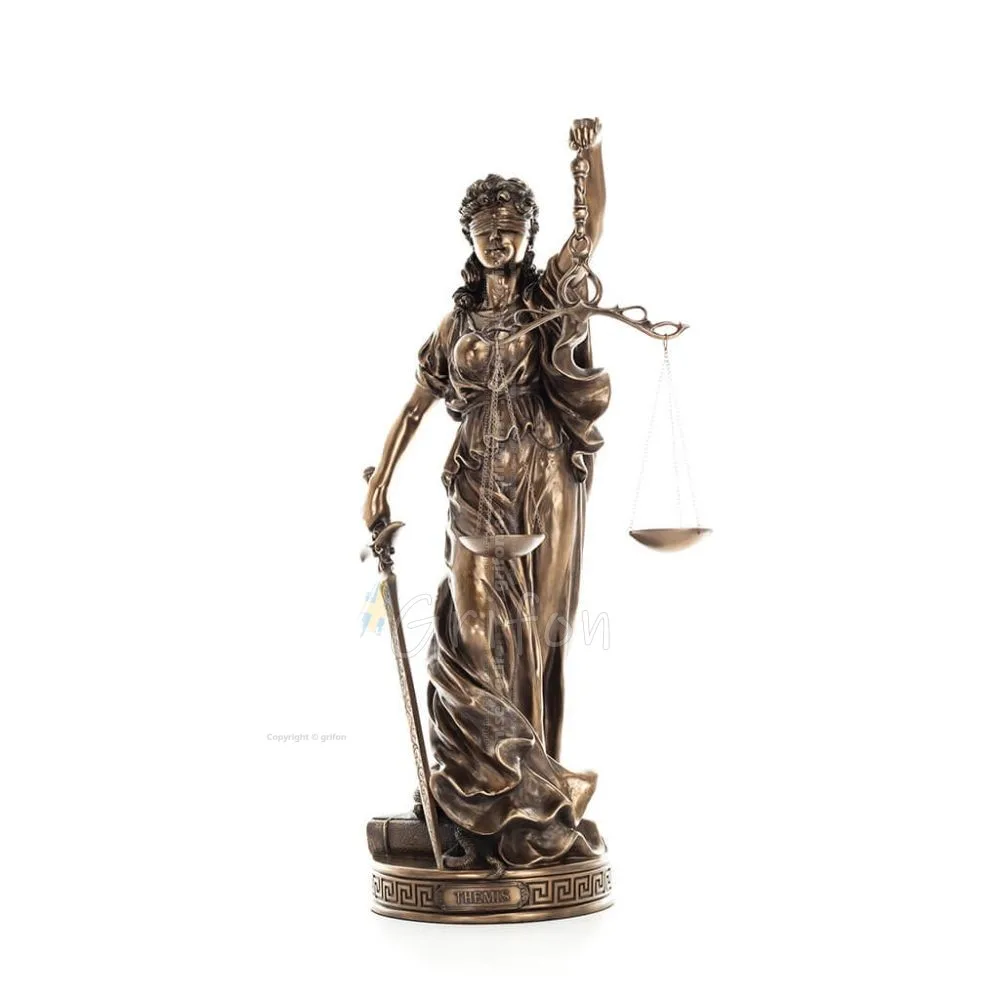 Themis: Titan of Moral Order and Etiquette 60 cm helkroppselektrolytisk brons Veronese staty, antikens Grekland Veronese 1 - gri