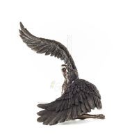 Sittande naken ängel med öppna vingar 27,5 cm helkroppsstaty Figurin med brons elektrolys Veronese Veronese 2 - grifon.se 