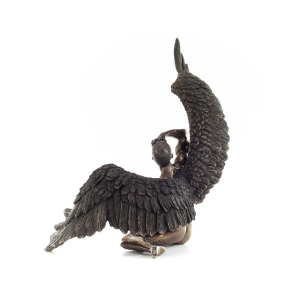 Sittande naken ängel med öppna vingar 27,5 cm helkroppsstaty Figurin med brons elektrolys Veronese Veronese 3 - grifon.se 