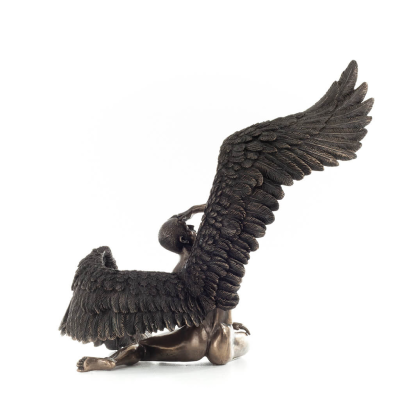 Seated nude angel with open wings 27.5cm Full-body statue Figurine with Bronze Electrolysis Veronese Veronese 4 - grifon.se 