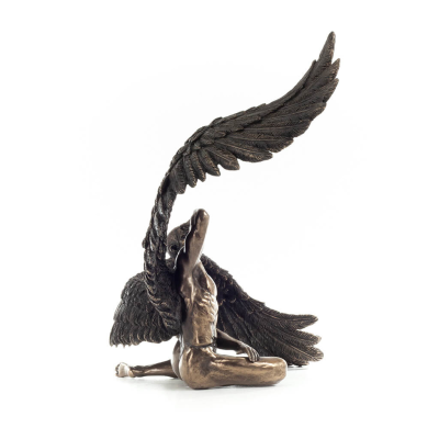 Seated nude angel with open wings 27.5cm Full-body statue Figurine with Bronze Electrolysis Veronese Veronese 5 - grifon.se 