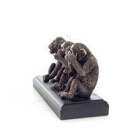 Tre kloka apor, jag hör inte, jag ser inte, jag talar inte 26x13cm Veronese elektrolytisk brons helkroppsstaty Veronese 2 - grif