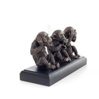 Tre kloka apor, jag hör inte, jag ser inte, jag talar inte 26x13cm Veronese elektrolytisk brons helkroppsstaty Veronese 5 - grif