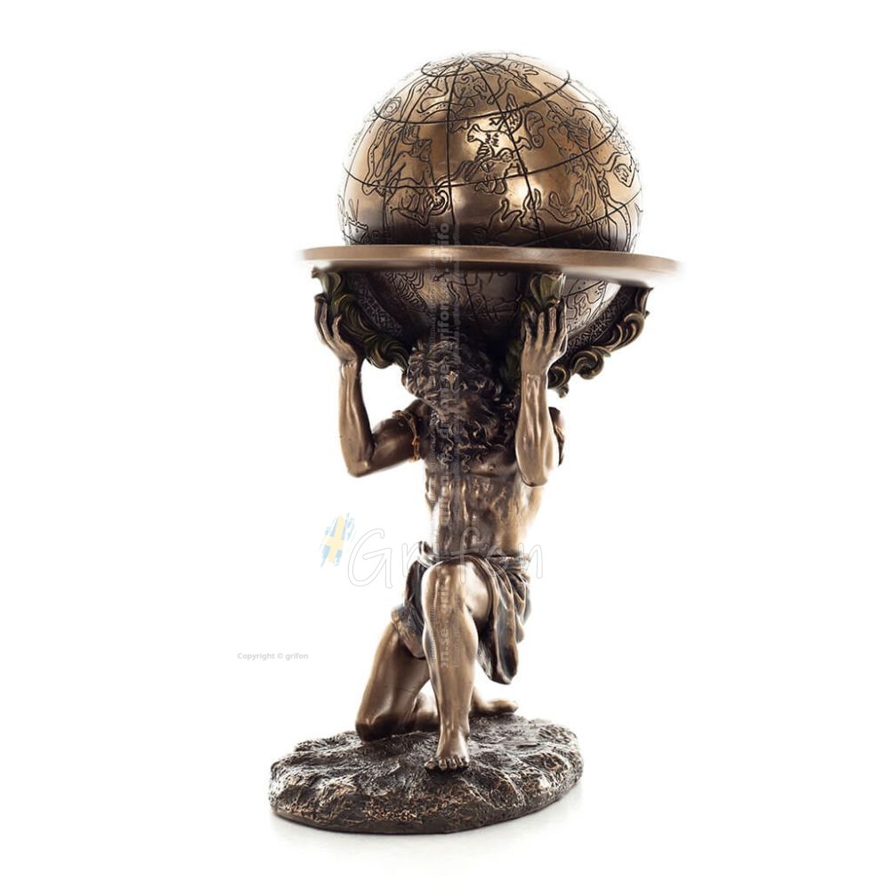 Atlas or Atlas, Titan: The Leader of the Titanids 23.5cm Veronese Bronze Electroplating Full Body Statue, Ancient Greece Verones Atlas or Atlas, Titan: The Leader of the Titanids 23.5cm Veronese Bronze Electroplating Full Body Statue, Ancient Greece Verones