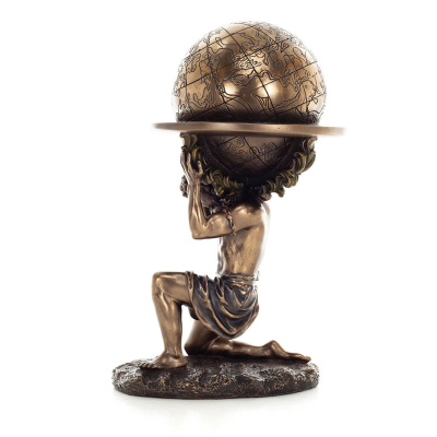 Atlas or Atlas, Titan: The Leader of the Titanids 23.5cm Veronese Bronze Electroplating Full Body Statue, Ancient Greece Verones