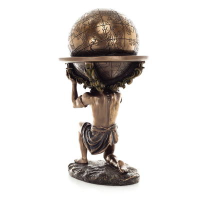 Atlas or Atlas, Titan: The Leader of the Titanids 23.5cm Veronese Bronze Electroplating Full Body Statue, Ancient Greece Verones