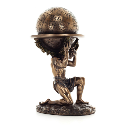 Atlas or Atlas, Titan: The Leader of the Titanids 23.5cm Veronese Bronze Electroplating Full Body Statue, Ancient Greece Verones