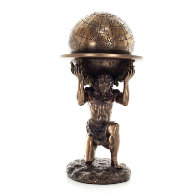 Atlas or Atlas, Titan: The Leader of the Titanids 23.5cm Veronese Bronze Electroplating Full Body Statue, Ancient Greece Verones