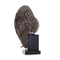 Seated Angel on base with half-opened wings 66cm Full-body statue Figurine with Bronze Electrolysis Veronese, Spiritual Veronese