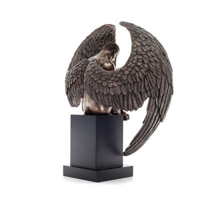 Άγγελος καθισμένος σε βάση με μισανοιγμένα τα φτερά 66εκ Ολόσωμο αγαλματίδιο Αγαλματίδιο με Ηλεκτρόλυση μπρούτζου Veronese. Βερο