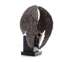 Seated Angel on base with half-opened wings 66cm Full-body statue Figurine with Bronze Electrolysis Veronese, Spiritual Veronese
