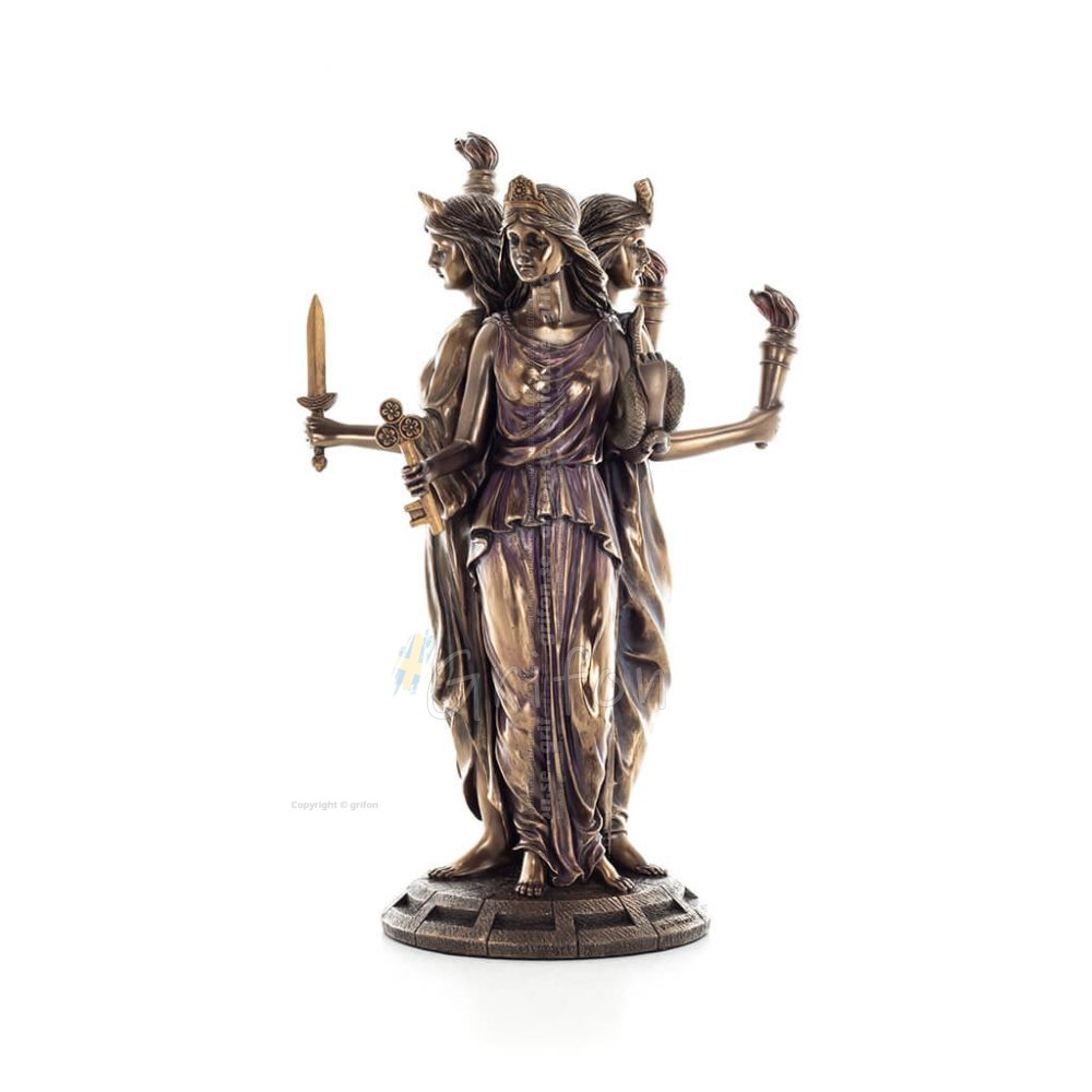 Hekate: The sight of magic, medicinal, poisonous.. 30cm Full body statue with Electrolysis of Veronese bronze, ancient Greece Ve