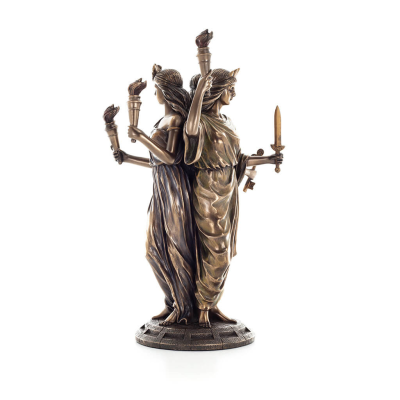 Hekate: The sight of magic, medicinal, poisonous.. 30cm Full body statue with Electrolysis of Veronese bronze, ancient Greece Ve