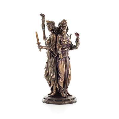 Hekate: The sight of magic, medicinal, poisonous.. 30cm Full body statue with Electrolysis of Veronese bronze, ancient Greece Ve