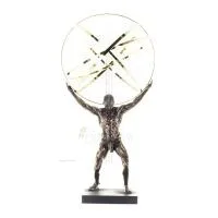 Atlas eller Atlas, Titan: The Leader of the Titanids 50,5 cm Veronese brons galvaniserad helkroppsstaty, antikens Grekland Veron