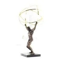 Atlas eller Atlas, Titan: The Leader of the Titanids 50,5 cm Veronese brons galvaniserad helkroppsstaty, antikens Grekland Veron