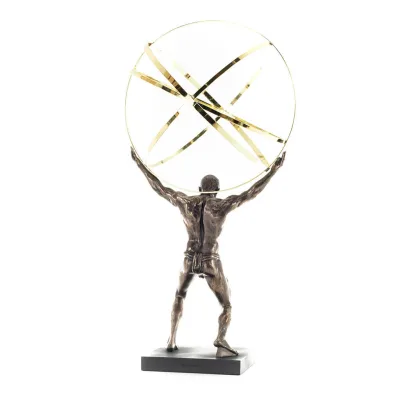 Atlas or Atlas, Titan: The Leader of the Titanids 50.5cm Veronese Bronze Electroplating Full Body Statue, Ancient Greece Verones