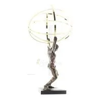 Atlas or Atlas, Titan: The Leader of the Titanids 50.5cm Veronese Bronze Electroplating Full Body Statue, Ancient Greece Verones