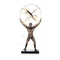 Atlas eller Atlas, Titan: The Leader of the Titanids 22,5 cm Veronese brons galvaniserad helkroppsstaty, antikens Grekland Veron