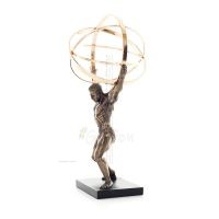 Atlas or Atlas, Titan: The Leader of the Titanids 22.5cm Veronese Bronze Electroplating Full Body Statue, Ancient Greece Verones