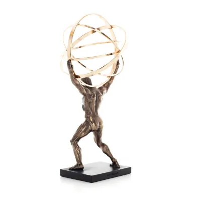 Atlas or Atlas, Titan: The Leader of the Titanids 22.5cm Veronese Bronze Electroplating Full Body Statue, Ancient Greece Verones