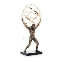 Atlas eller Atlas, Titan: The Leader of the Titanids 22,5 cm Veronese brons galvaniserad helkroppsstaty, antikens Grekland Veron