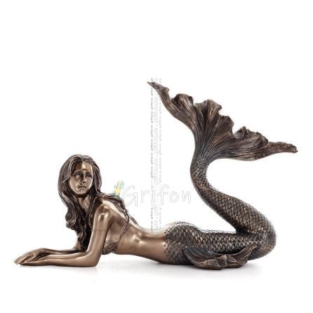 Mermaid: The Most Beautiful Demon, Lying Prone 67x25x44cm Veronese Electrolytic Bronze Full Body Statue Veronese 1 - grifon.se