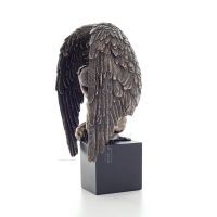 Bowed Angel on base with open wings 25.5cm Full-body Figurine with Bronze Electrolysis Veronese, Religious - Spiritual Veronese 