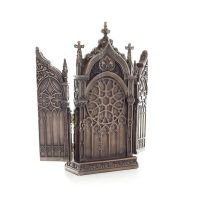 Bordstriptyk, tjänarens Jesu födelse i en katedral 22x11 cm med Veronese bronselektrolys, Christian Veronese 3 - grifon.se 