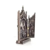 Bordstriptyk, tjänarens Jesu födelse i en katedral 22x11 cm med Veronese bronselektrolys, Christian Veronese 5 - grifon.se 