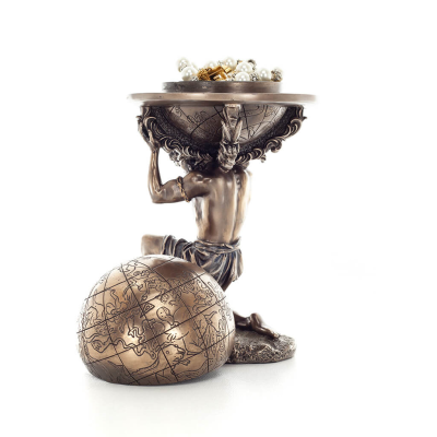 Atlas Titan: The leader of the Titanids 23cm Jewelry box, Jewelry box for safekeeping, Veronese bronze statue Veronese 4 - grifo