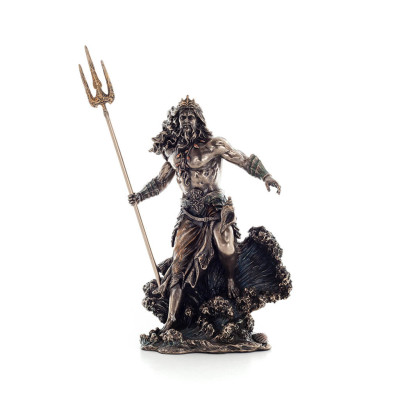 Poseidon: havets gud, jordbävningar, jorden, stormar och ord 30 cm Veronese brons galvaniserad helkroppsstaty Veronese 1 - grifo