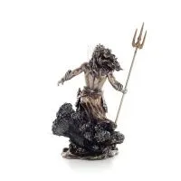Poseidon: havets gud, jordbävningar, jorden, stormar och ord 30 cm Veronese brons galvaniserad helkroppsstaty Veronese 3 - grifo