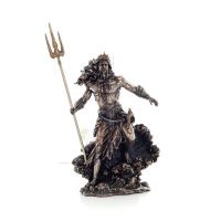 Poseidon: havets gud, jordbävningar, jorden, stormar och ord 30 cm Veronese brons galvaniserad helkroppsstaty Veronese 5 - grifo