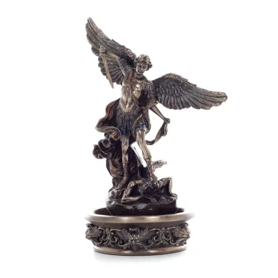 Ärkeängeln Michael: Like God, One of the First Lords 21cm Veronese Bronze Electrolytic Helkroppsstaty, Christian Veronese 1 - gr