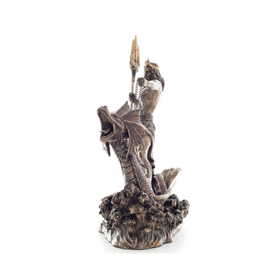 Neptune: The God of the Sea, Earthquakes, Earth, Storms and Words on a Dragon 20cm Electrolytic Bronze Veronese Statue Veronese 