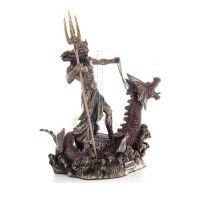 Neptune: The God of the Sea, Earthquakes, Earth, Storms and Words on a Dragon 20cm Electrolytic Bronze Veronese Statue Veronese 