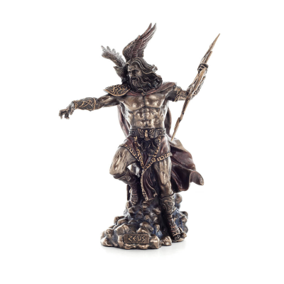 Zeus or Zeus: The God of Heaven, Lightning, Law, Thunder, with Lightning Bolt 25cm Full Body Veronese Bronze Electrolysis Verone