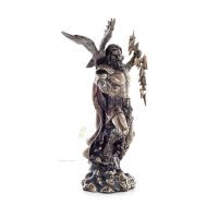 Zeus eller Zeus: himlens gud, blixt, lag, åska, med blixtbult 25 cm helkropp Veronese bronselektrolys Veronese 5 - grifon.se 